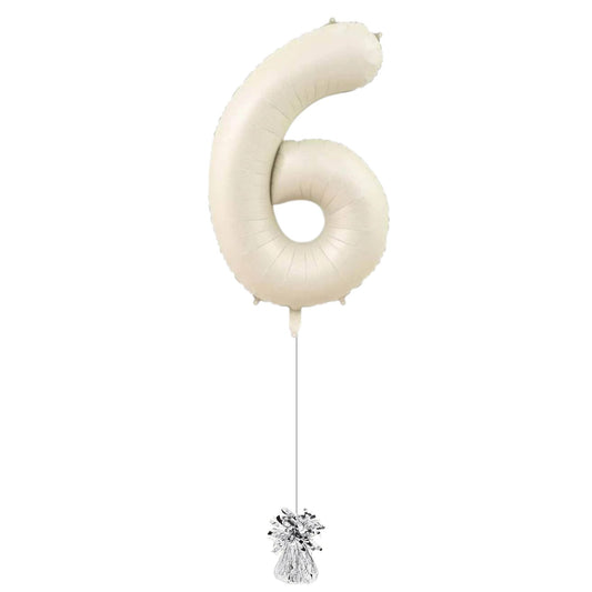34 inch Beige Jumbo Balloon Number 6