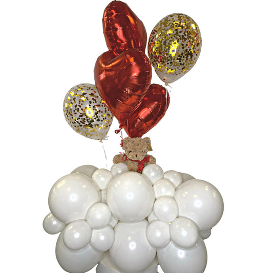 Valentines Red Hearts Cloud 9 Balloon