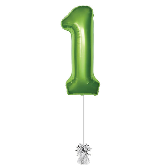 34 inch lime green Jumbo Balloon Number 1