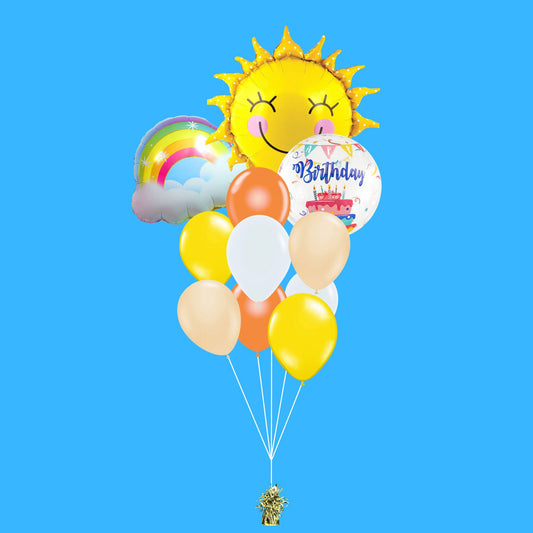 Smiley Polkadots Sun Helium Balloon Bouquet
