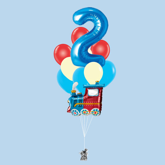 Old Century Train Foil Helium Balloon Bouquet