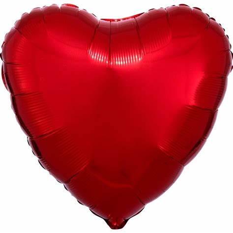 helium filled Red Foil Heart Balloon