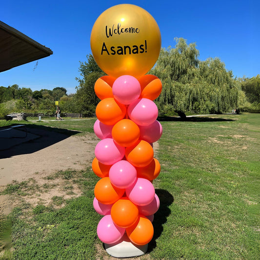 Custom Text Balloon Column – 9ft to 6ft Personalized Event Decor