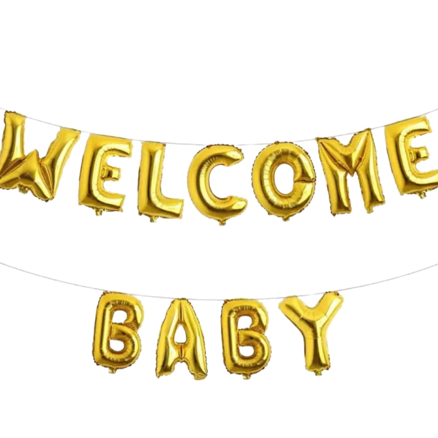 Welcome Baby Small Gold Foil Letter Balloon Set