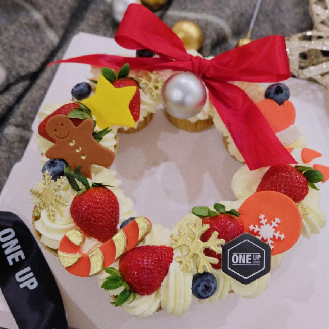 NEW Christmas Wreath Cupcake (Available Dec. 23rd & 24th 2022) - ONE UP BALLOONS