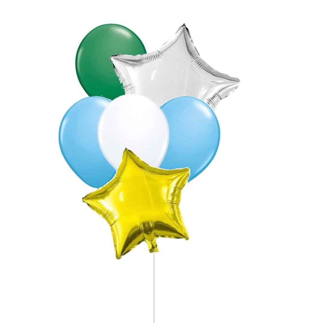 Sky shine star balloon bouquet of 6 - ONE UP BALLOONS