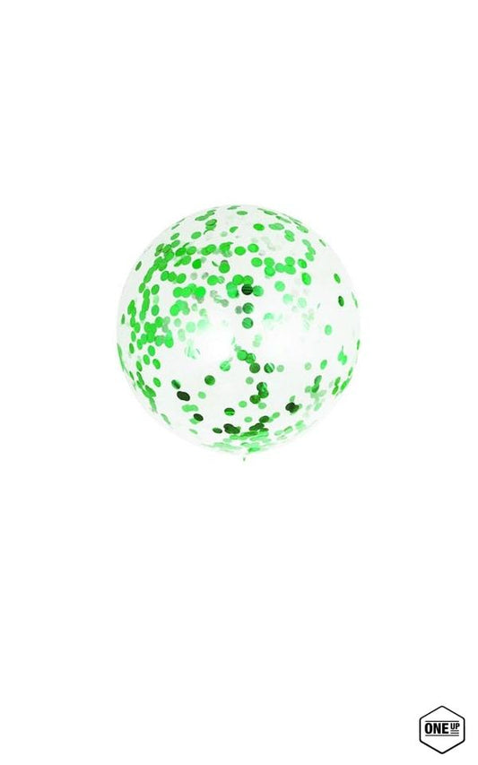 36 inch Jumbo Green Confetti Balloons - ONE UP BALLOONS