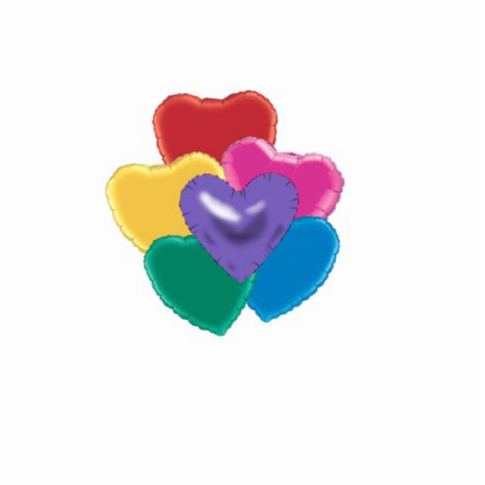 RAINBOW PALETTE HEART BALLOONS - BOUQUET OF 5 - ONE UP BALLOONS