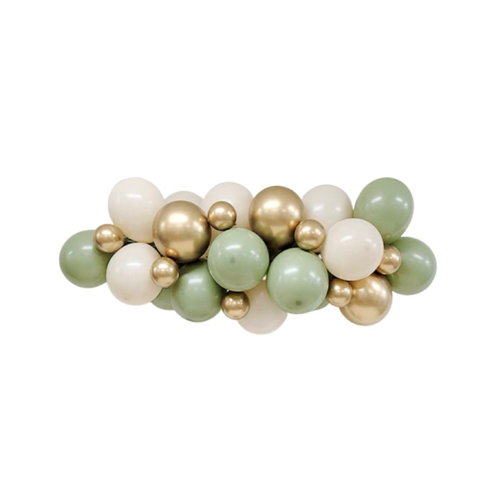 willow green sand chrome gold grab and go balloon garland