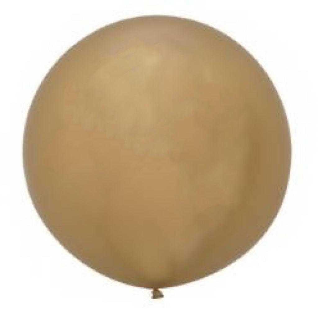 24" Chrome Gold helium filled With Hi Float - ONE UP BALLOONS