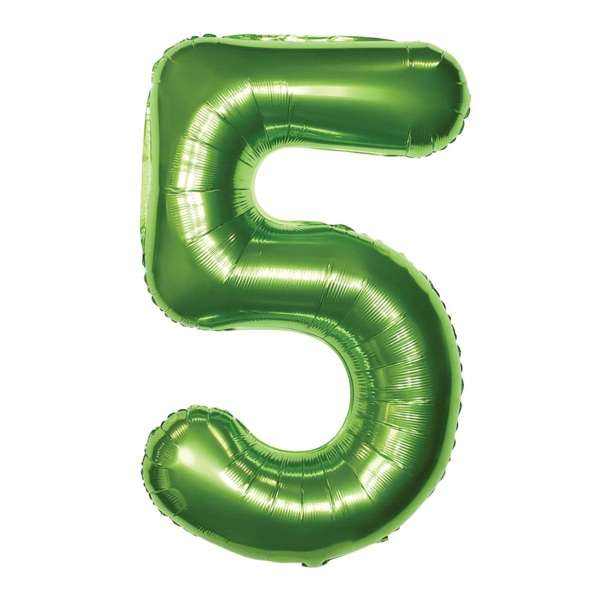 34 inch Lime Green Jumbo Balloon Number 5 – One Up