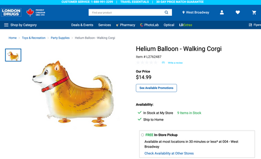 One Up Party Balloons Now Available at London Drugs – Get Your Helium Balloons in BC & AB!