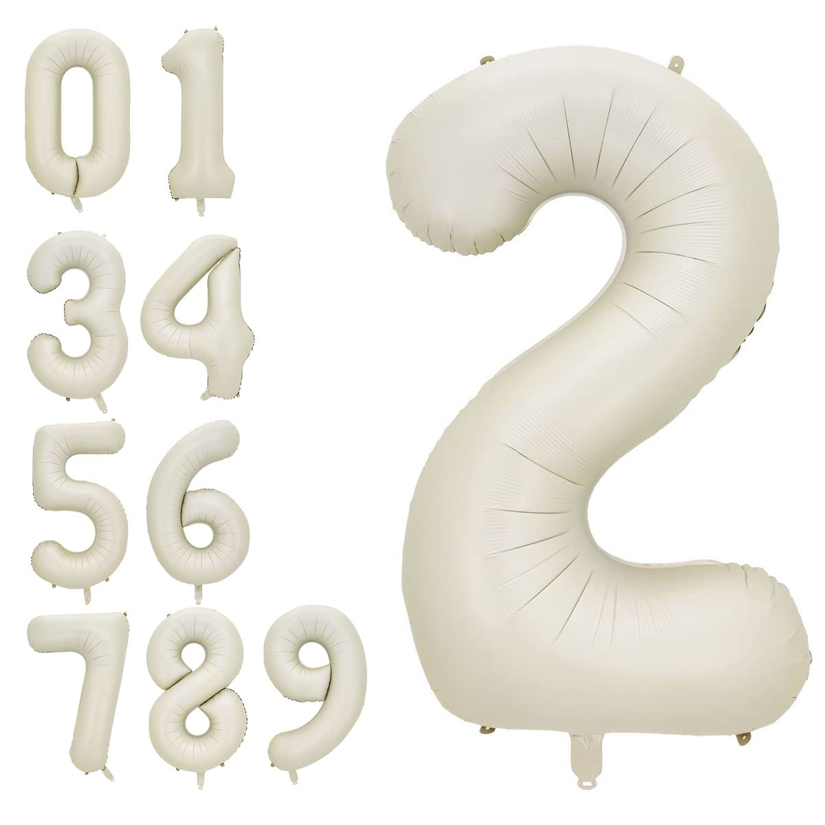 34 inch Beige Foil Number Balloon