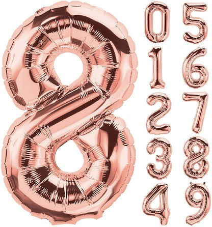 34 inch Helium Rose Gold Number