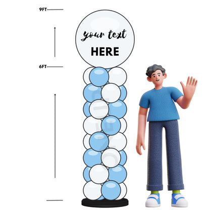 Custom Text Balloon Column – 9ft to 6ft Personalized Event Decor
