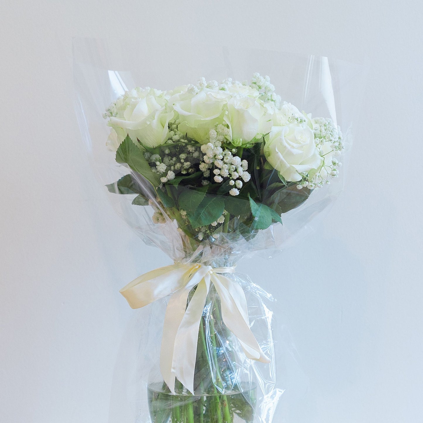 Wrapped Baby Breath Star Rose Bouquet