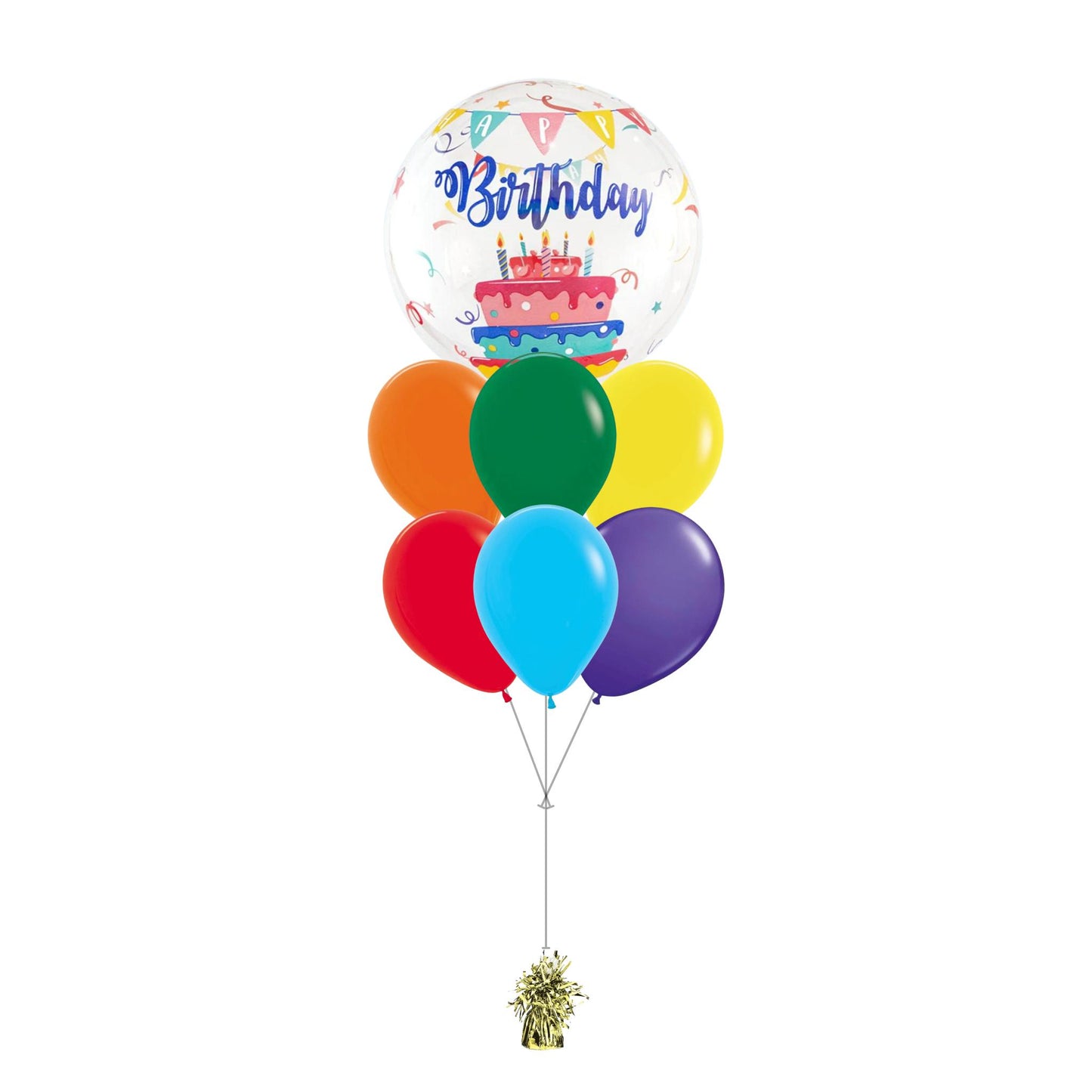 18 inch helium filled birthday cake bubble balloon