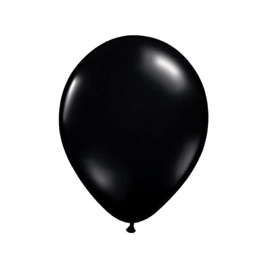 16 inch Black helium filled latex balloon