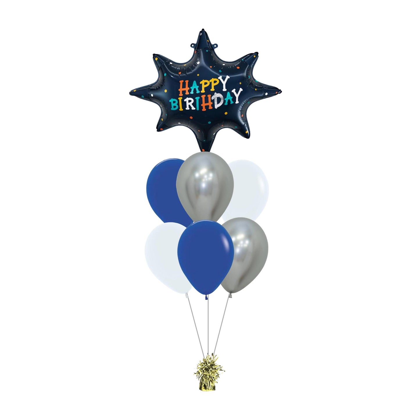 27 inch helium filled happy birthday foil balloon