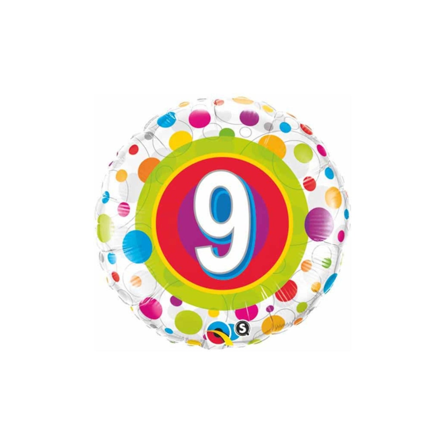 18″ Age 9 Colourful Dots Foil