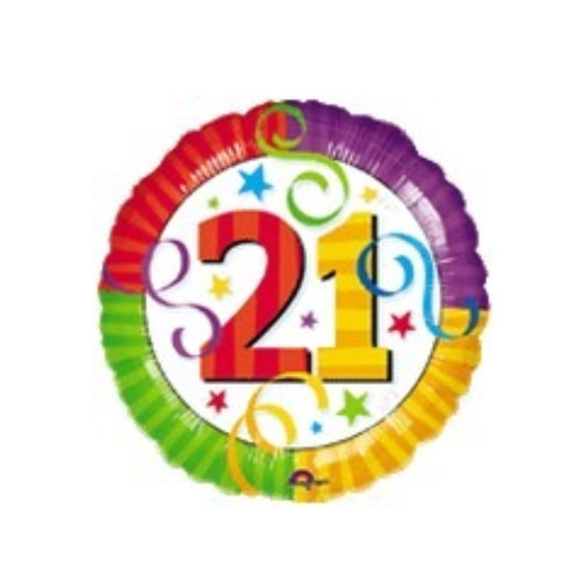 18" Perfection 21 Mylar Party Balloon