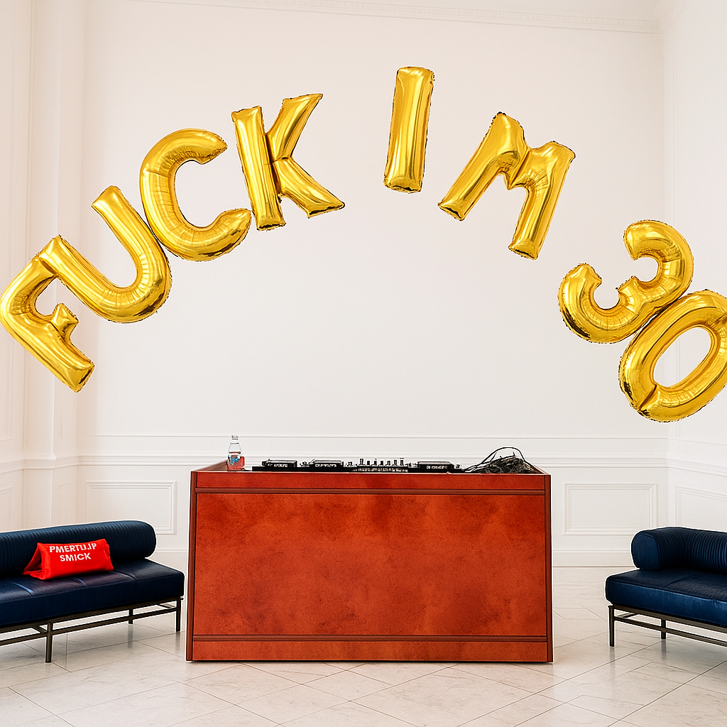 Adult Cool Large Helium Gold Letter Balloon Arch