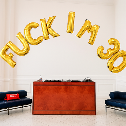 Adult Cool Large Helium Gold Letter Balloon Indoor Arch