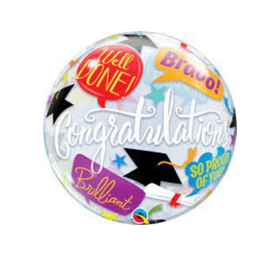 22 Inch helium filled Graduation Accolades Bubble Balloon