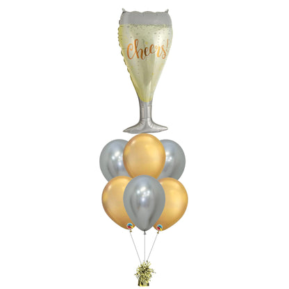 Party Must Have Cheers Bubbly foil balloon Helium Filled Balloon Bouquet