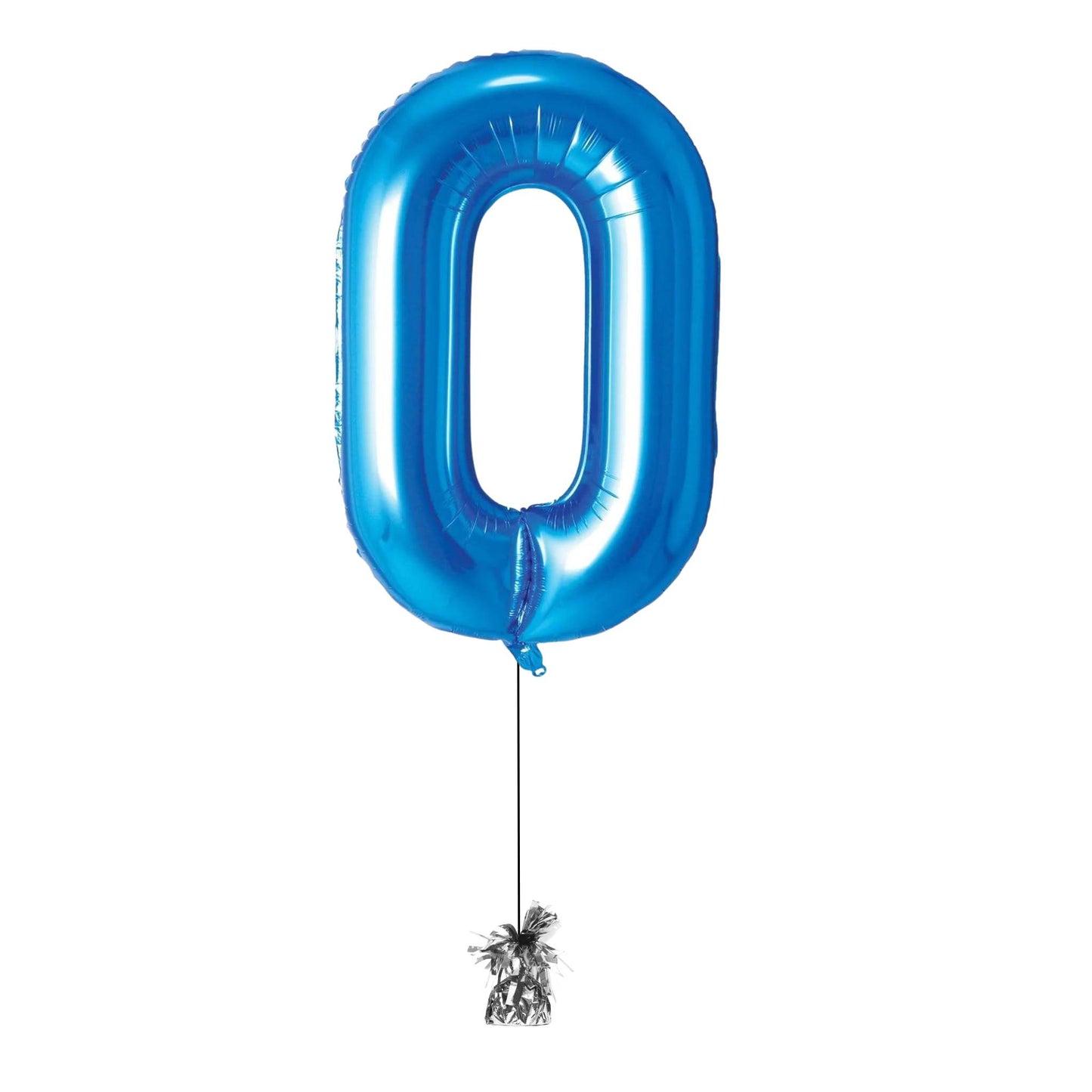 34 inch Blue Balloon Number 0 Helium filled