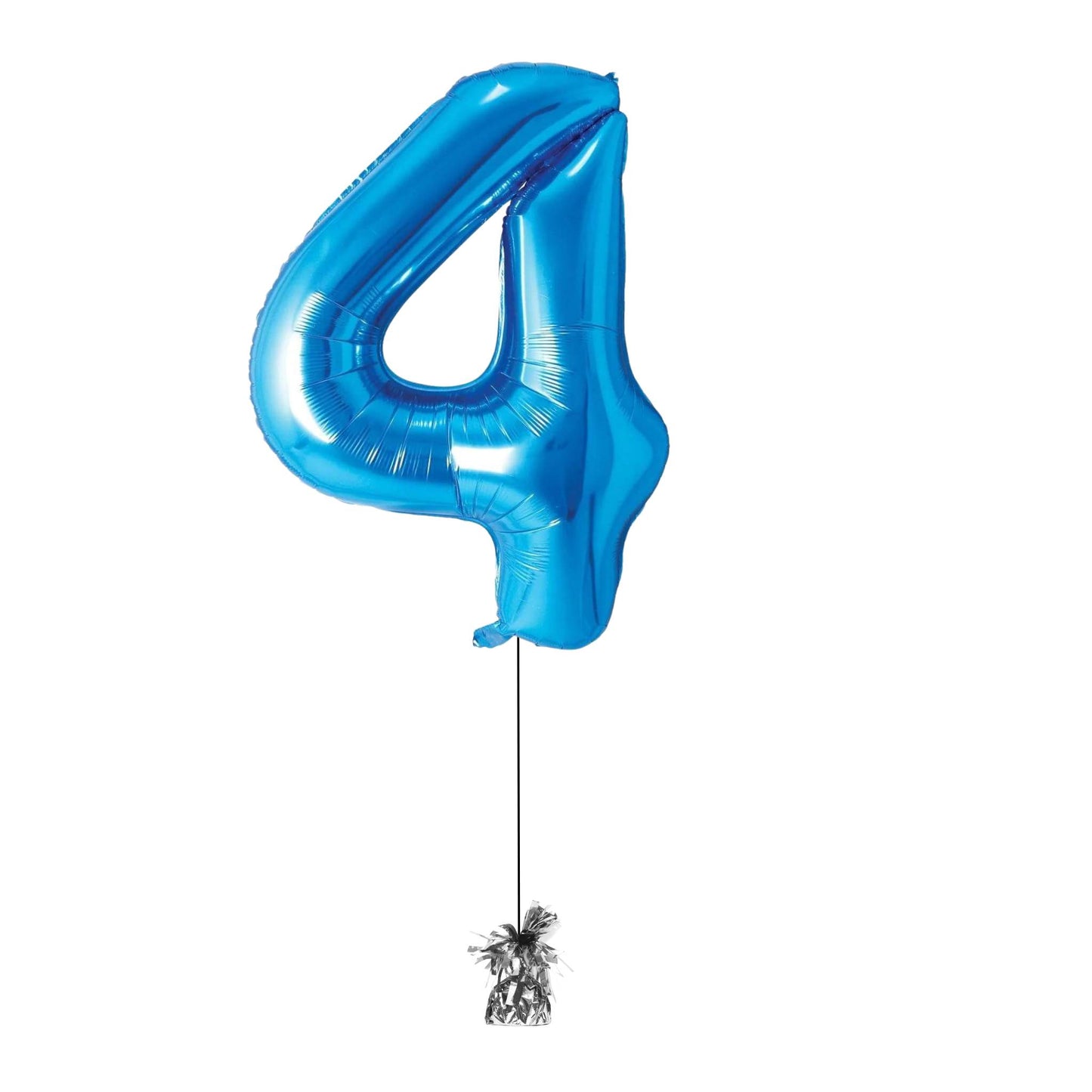 34 inch Blue Balloon Number 4 Helium filled