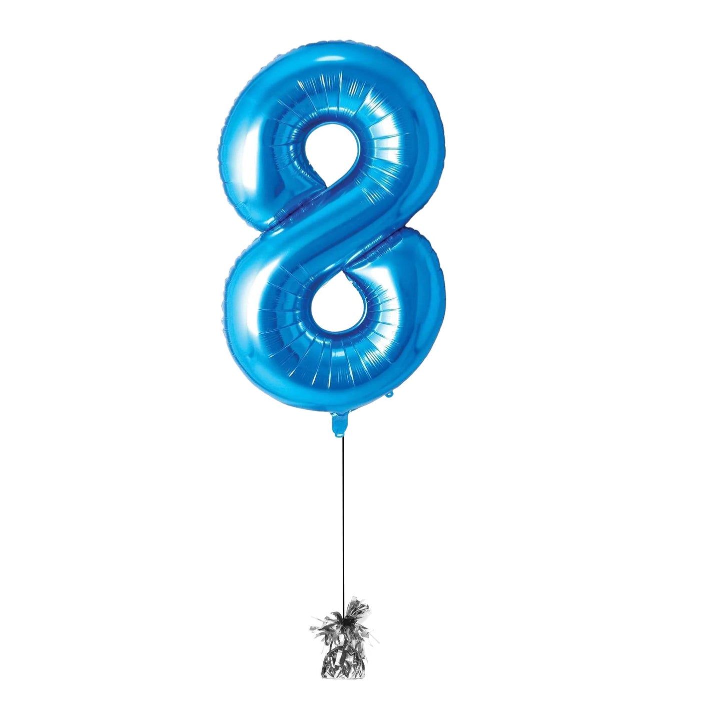 34 inch Blue Balloon Number 8 Helium filled