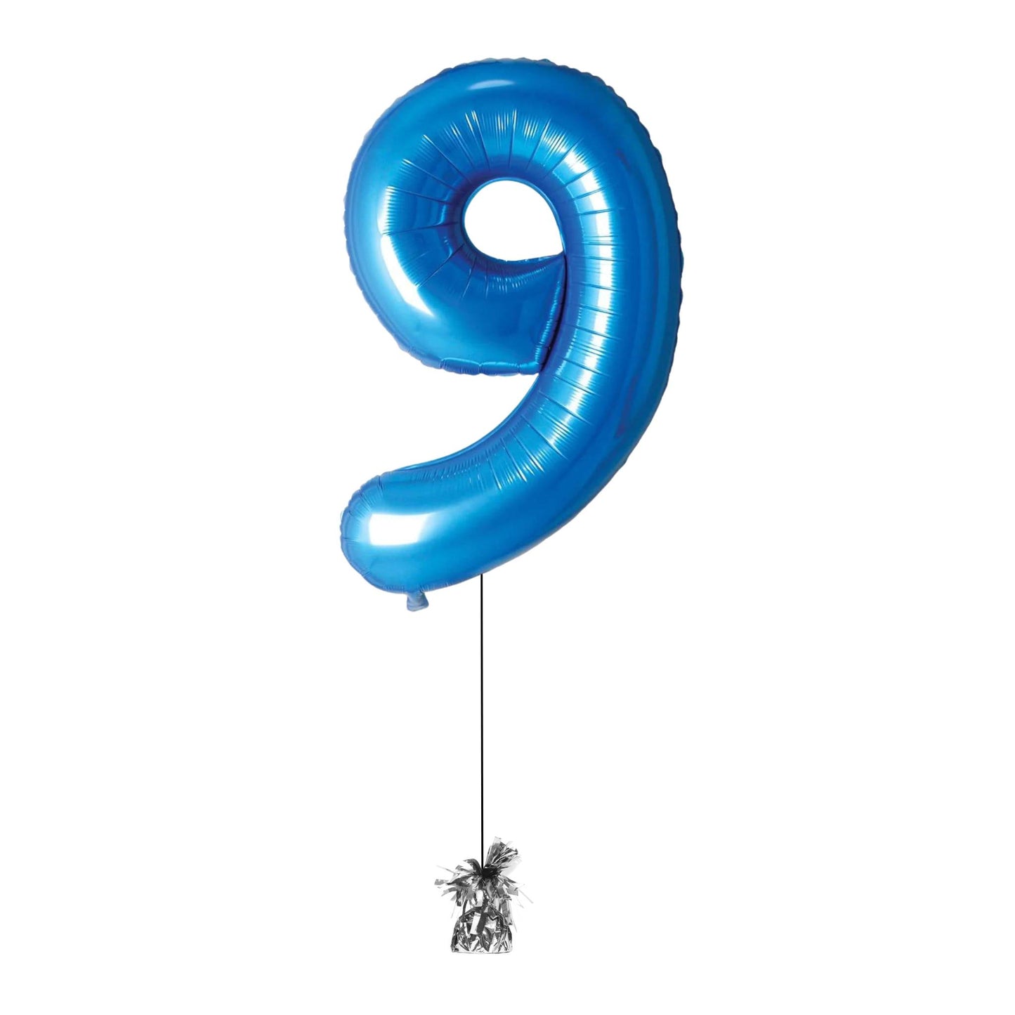 34 inch Blue Balloon Number 9 Helium filled