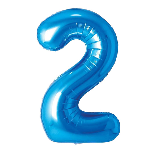 34 inch Blue Balloon Number 2 Helium filled