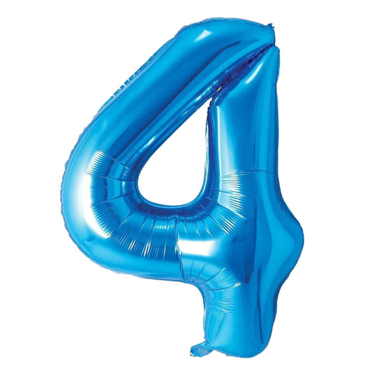 34 inch Blue Balloon Number 4 Helium filled
