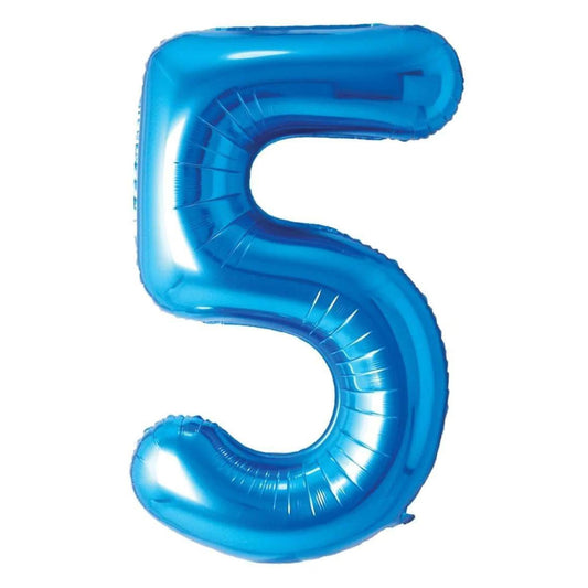 34 inch Blue Balloon Number 5 Helium filled
