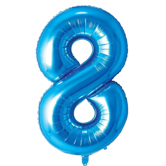 34 inch Blue Balloon Number 8 Helium filled