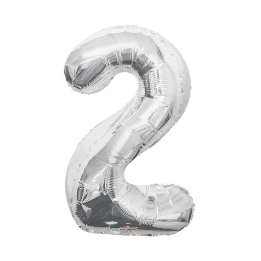 34 inch Silver Balloon Number 2 Helium filled