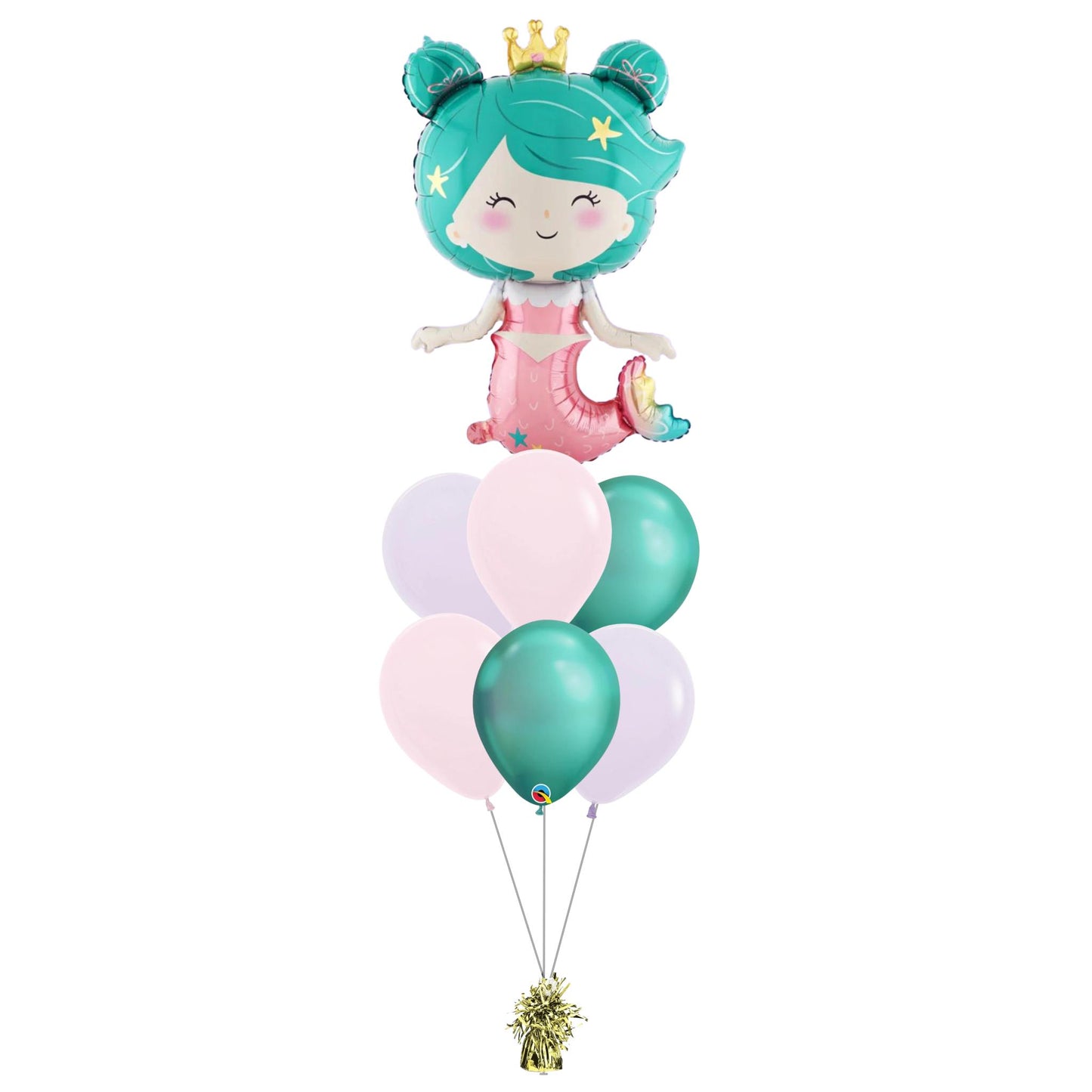 Helium filled mermaid foil balloon