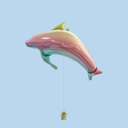 Pastel Ombre Dolphin Foil Balloon