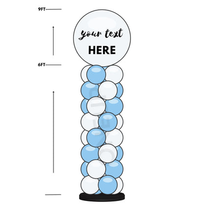 Custom Text Balloon Column – 9ft to 6ft Personalized Event Decor