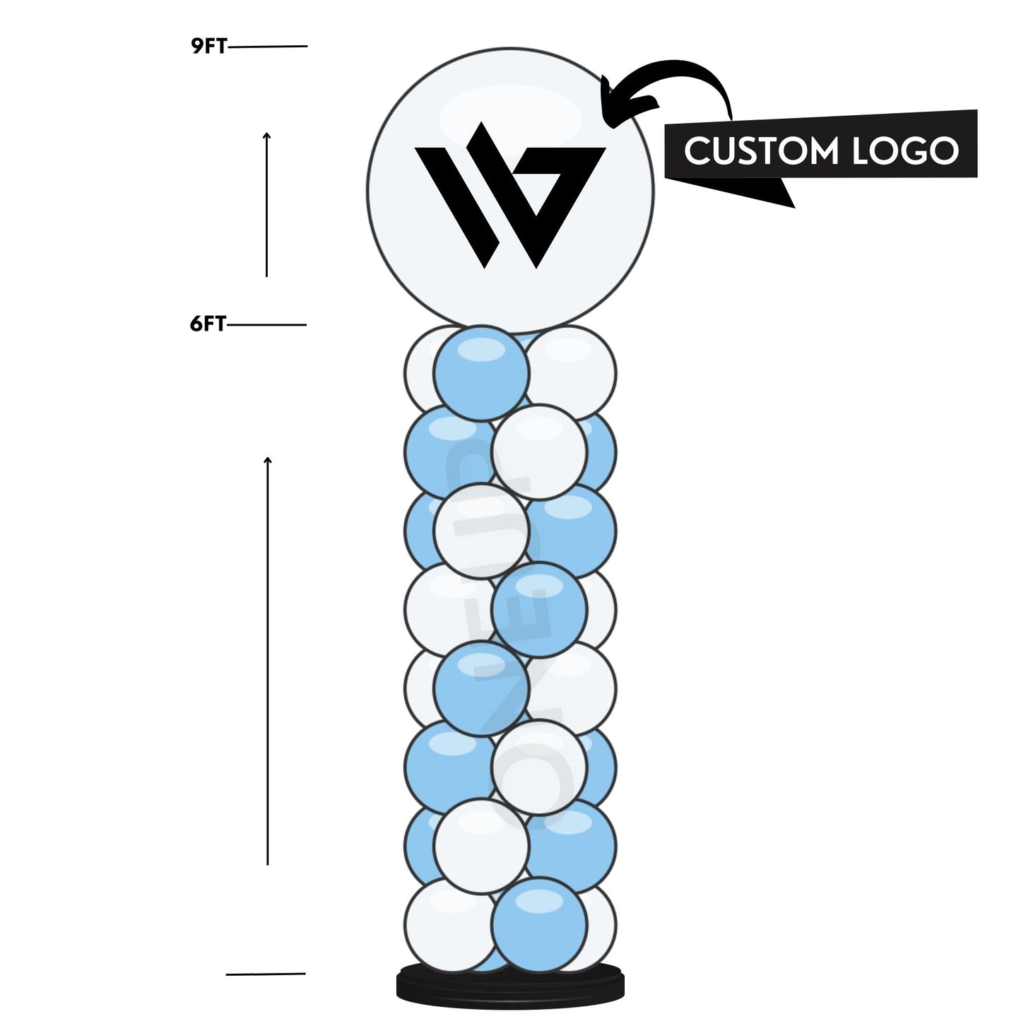 Custom Logo 9ft Balloon Column