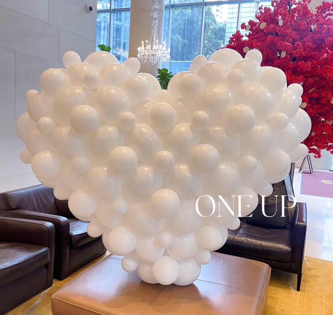 Giant white heart balloon