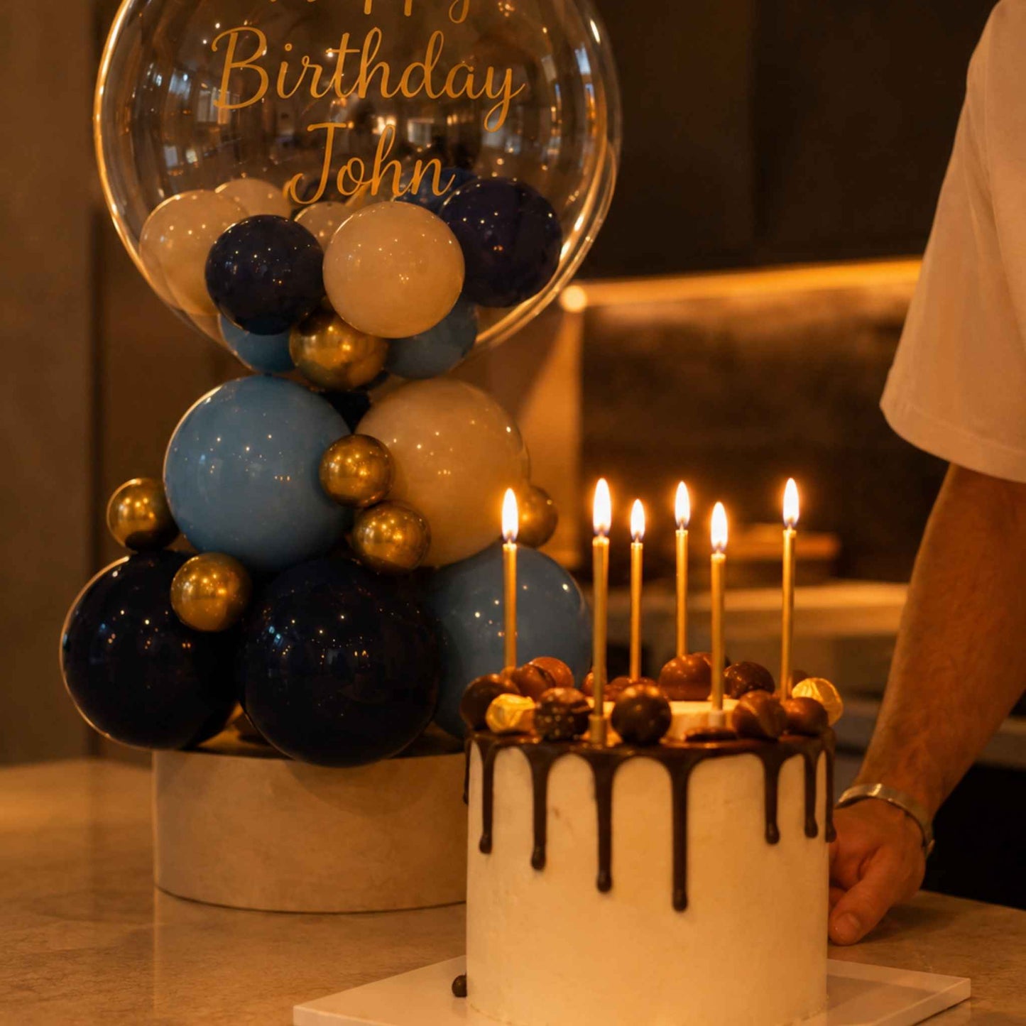 Chocolate Birthday Cake & Custom Balloon Package