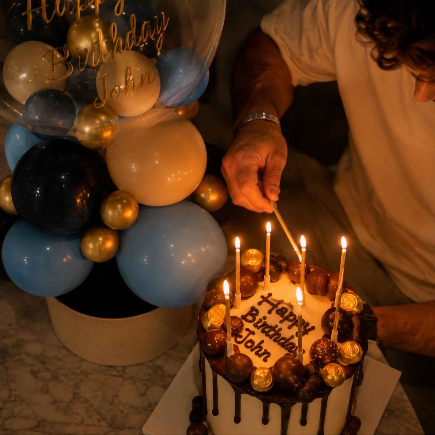 Chocolate Birthday Cake & Custom Balloon Package