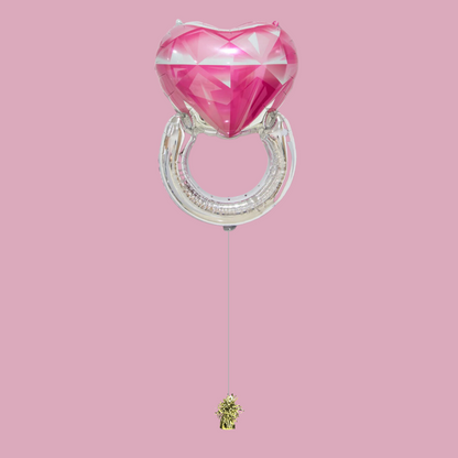 Pink Diamond Wedding Ring foil balloon Helium Balloon Bouquet