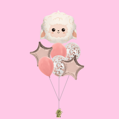 Blushing Sheep Face Foil Balloon