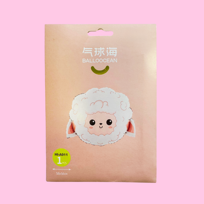 Blushing Sheep Face Foil Balloon