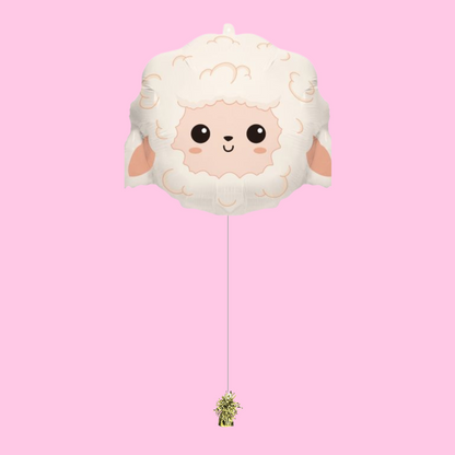 Blushing Sheep Face Foil Balloon