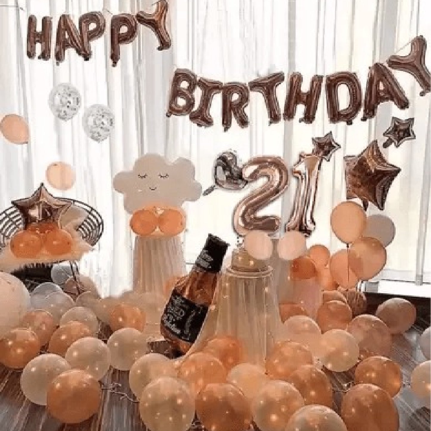 Classic Birthday Celebration Rose Gold theme balloon package